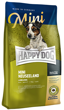 Сухой корм для собак до 10 кг гипоаллергенный, при аллергии и чувствительном пищеварении Happy Dog Mini Neuseeland 24/12 (ягненок и рис)